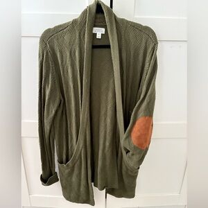 Market & Spruce leather elbow cardigan with pockets women’s size XL